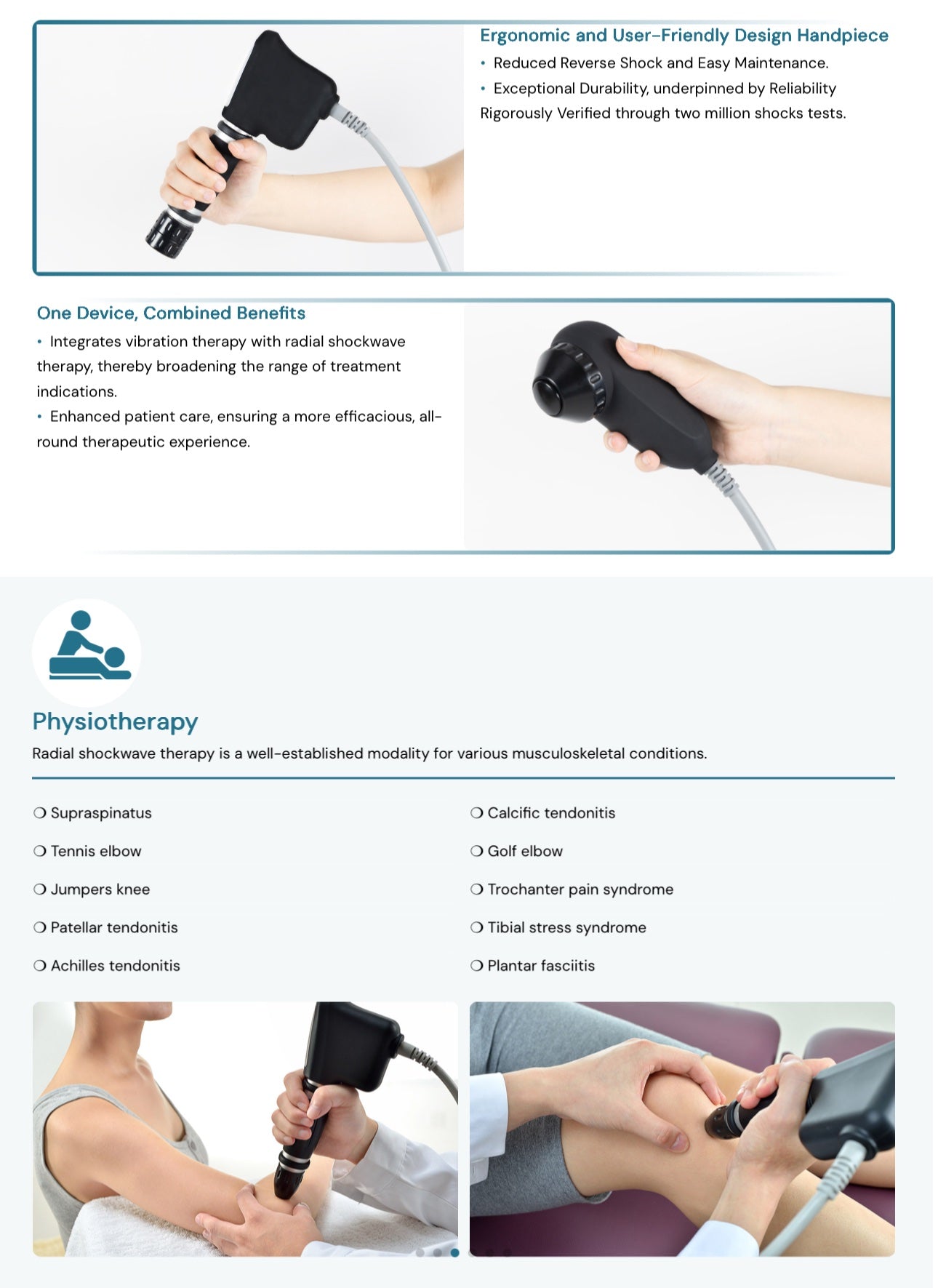 Radial shockwave therapy system for muscle tendon and pain treatment