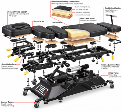 Supreme 4.0 Elevation Flexion Distraction Chiropractic Table with Drops