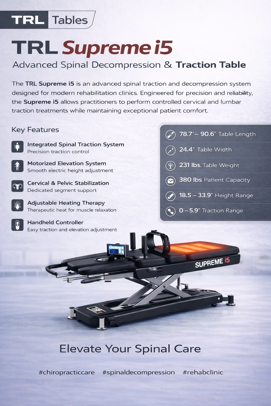 Auto Supreme i5 Heated Traction Table