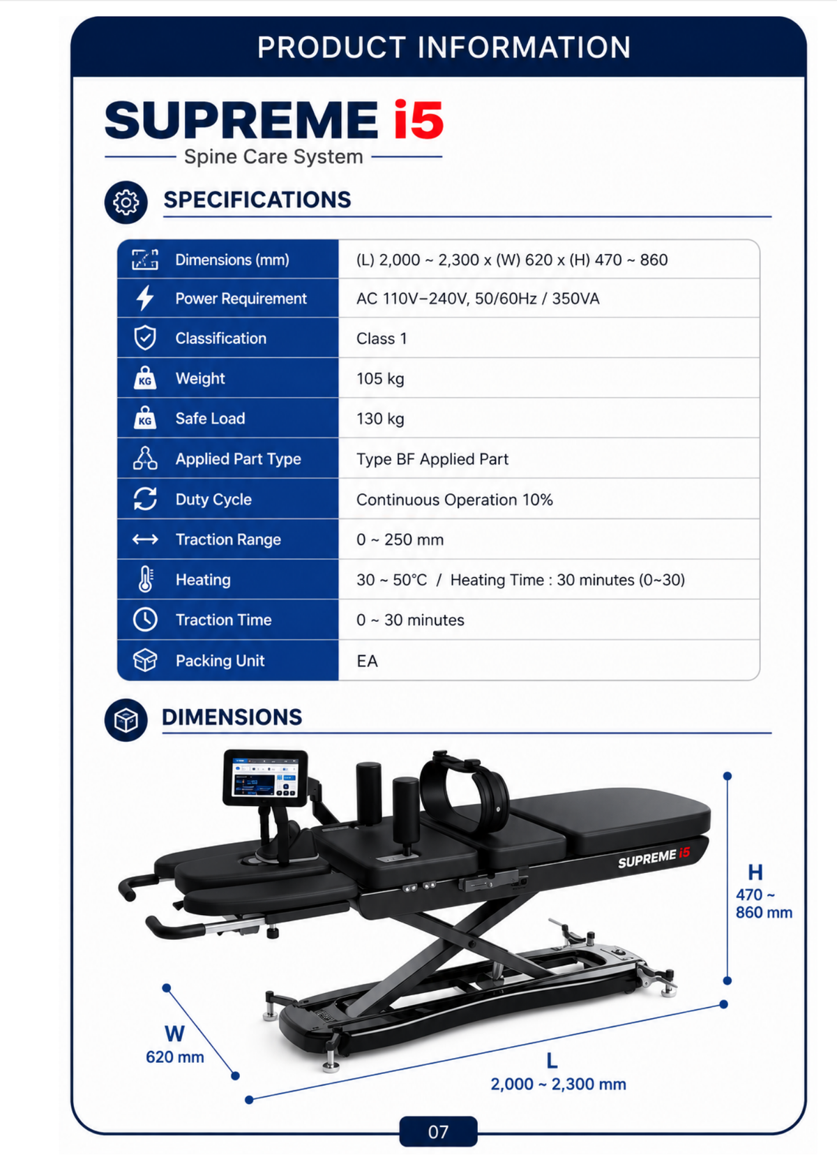 Supreme i5 Heated Spinal Decompression & Traction Table