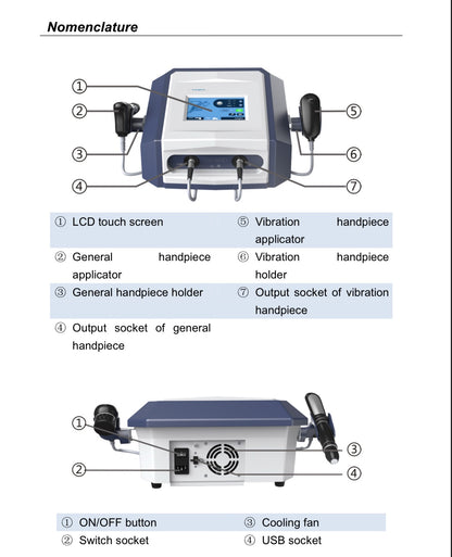 LGT-2500S professional shockwave therapy system with applicator