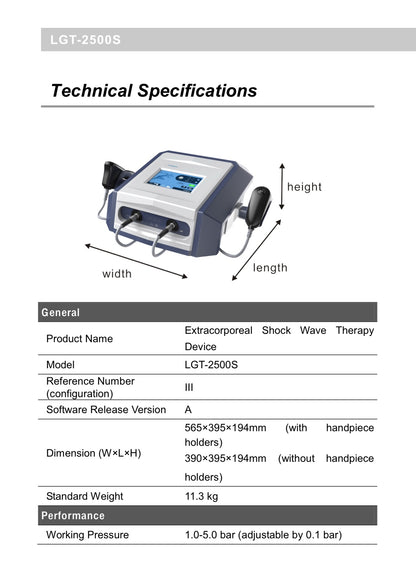 FDA approved radial shockwave therapy machine LGT-2500S